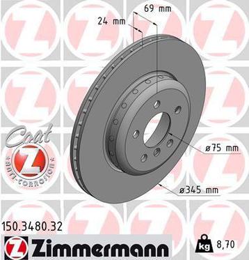Zimmermann remschijf Formula F coat Z 150.3480.32 voor BMW beschikbaar voor biedingen