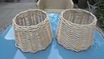 2 rieten lampenkappen, doorsnee 27H18cm, Huis en Inrichting, Lampen | Lampenkappen, Gebruikt, Bruin, Rond, Ophalen of Verzenden