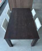 Houten Eettafelset met bijpassende Salontafel, Huis en Inrichting, Ophalen, Gebruikt, Rechthoekig, 50 tot 100 cm