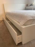 Wit Tweepersoonsbed met Lattenbodem, Huis en Inrichting, Ophalen, Eenpersoons, Wit, 140 cm