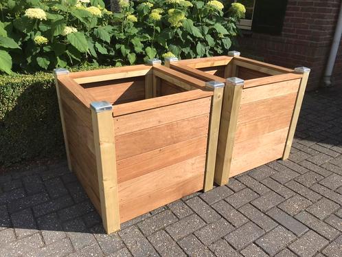 PLATO HOUTEN BLOEMBAK BOOMBAK PLANTENBAK met SIERKAPJES, Tuin en Terras, Bloembakken en Plantenbakken, Nieuw, Hout, Balkon, Tuin