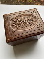 Houten Muziekdoosje met Edelwijs en Bloemen, Ophalen of Verzenden