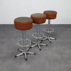 3x Bar Stool in Chrome, 1970s, 3 krukken, Ophalen, Gebruikt, 60 tot 90 cm