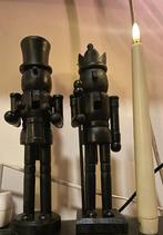 2 notenkrakers hout kerst decoratie mat zwart, Ophalen of Verzenden, Nieuw