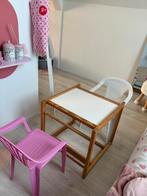 Houten tafel met 2 stoelen, Kinderen en Baby's, Kinderkamer | Tafels en Stoelen, Ophalen, Gebruikt, Stoel(en)