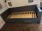 WOOOD bedbank Dennis grenen staalgrijs 73x101x219 cm, Ophalen, Gebruikt, 90 cm, Eenpersoons
