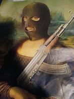 Mona Lisa met AK-47 - Uniek Schilderij, Antiek en Kunst, Ophalen of Verzenden