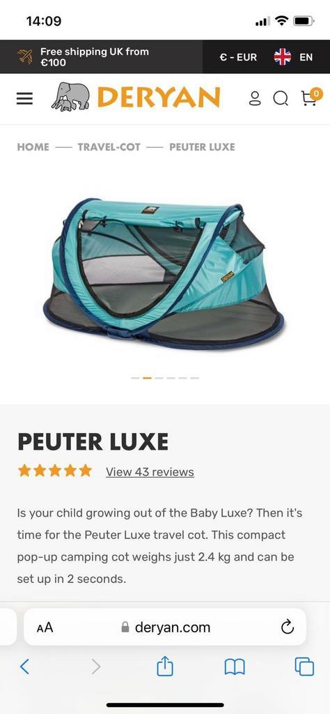 Peuter Luxe, Caravans en Kamperen, Tenten, tot en met 2, Zo goed als nieuw, Ophalen of Verzenden