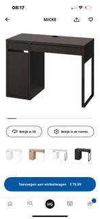 Ikea micke bureau zwart, Huis en Inrichting, Ophalen of Verzenden, Elektrisch, Zo goed als nieuw, Bureau