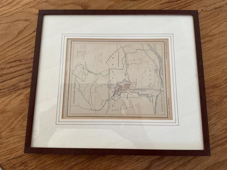 Antiek Stadsgezicht Goes - Ingelijst, Antiek en Kunst, Kunst | Etsen en Gravures, Ophalen of Verzenden