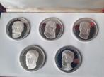 Zilveren penningen koningen belgie zilver, Ophalen of Verzenden, Zilver