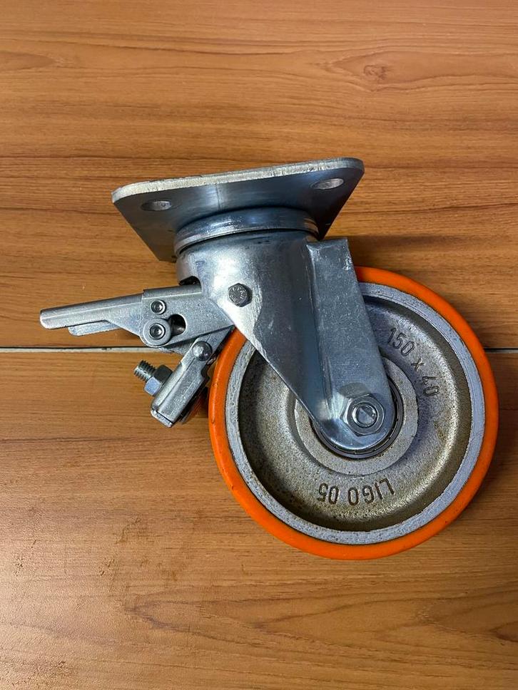 4x Zwenkwiel met stop - zwaar. Zo Goed Als Nieuw!, Zakelijke goederen, Machines en Bouw | Industrie en Techniek, Ophalen of Verzenden