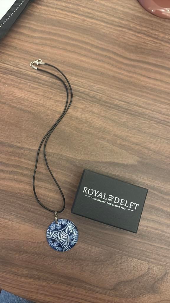 Medaillon rond Royal Delft, Ophalen, Zo goed als nieuw, Blauw, Overige materialen