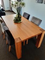 Blank eiken eetkamertafel., Ophalen, Gebruikt, Eikenhout, 50 tot 100 cm