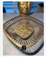 2 x Messing koperen opengewerkte schaal bewerkt pr.p.stuk, Antiek en Kunst, Ophalen of Verzenden