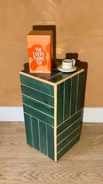 Tegeltafel groen met oranje, kubus, bijzettafel, Ophalen of Verzenden, Nieuw