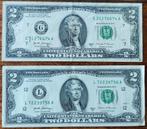 Bankbiljetten USA 2 Dollar 2017 2 verschillende staten, Verzenden, Noord-Amerika, Los biljet