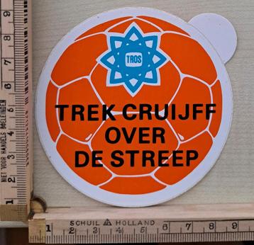 Vintage sticker TROS trek Cruyff over de lijn Johan Cruyff  beschikbaar voor biedingen