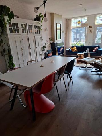 Witte multiplex houten eettafel 220 x 90 beschikbaar voor biedingen