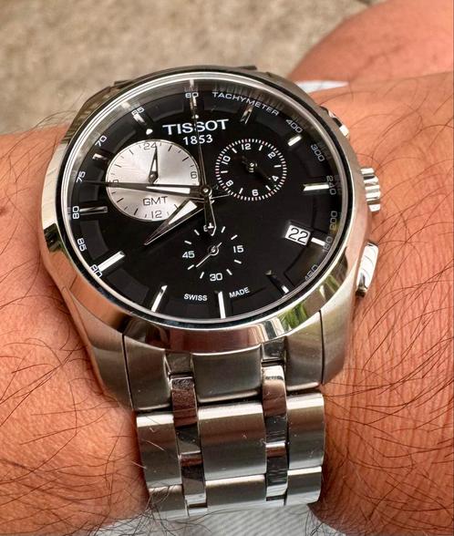 TISSOT Couturier GMT Black Dial 42 mm. Zeldzaam model, Sieraden, Tassen en Uiterlijk, Horloges | Kinderen, Zo goed als nieuw, Zwart