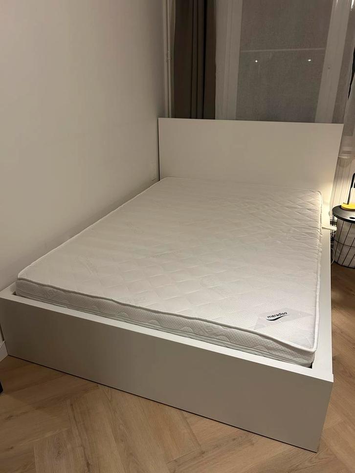 IKEA Malm twijfelaar bedframe met lades + matras, Huis en Inrichting, Slaapkamer | Bedden, Gebruikt, Twijfelaar, 140 cm, 200 cm