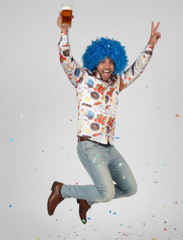 Hemd Candy mix, Maat S = 48*, Carnaval, Maat 48/50 (M), Nieuw, Ophalen of Verzenden