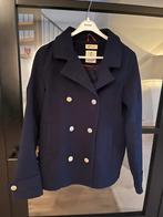 Donkerblauwe (schippers) jas met knopen, meisjes, maat 170, Gebruikt, Meisje, H&M, Ophalen of Verzenden