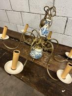 Delfts blauwe koperen luster - vintage inrichting, Ophalen, Gebruikt, Metaal