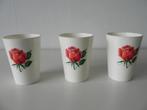plastic beker rode roos - vintage, Ophalen, Huis en Inrichting