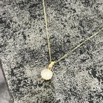 14 karaat gouden ketting met parel steen, Ophalen of Verzenden, Zo goed als nieuw, Goud