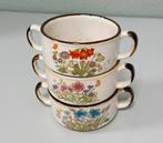 Wildflower servies 3 soepkom soep kom kommen bloemen vintage, Ophalen of Verzenden