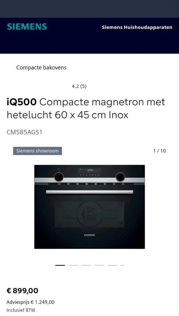 Combi oven 3 maanden oud, Witgoed en Apparatuur, Ovens, Zo goed als nieuw, 45 tot 60 cm, Ophalen