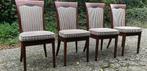 4 bannink Jugendstil eetkamer stoelen, Huis en Inrichting, Ophalen, Zo goed als nieuw, Bruin, Stof