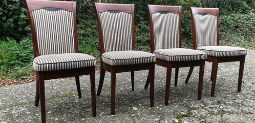 4 bannink Jugendstil eetkamer stoelen, Huis en Inrichting, Stoelen, Zo goed als nieuw, Stof, Bruin, Ophalen