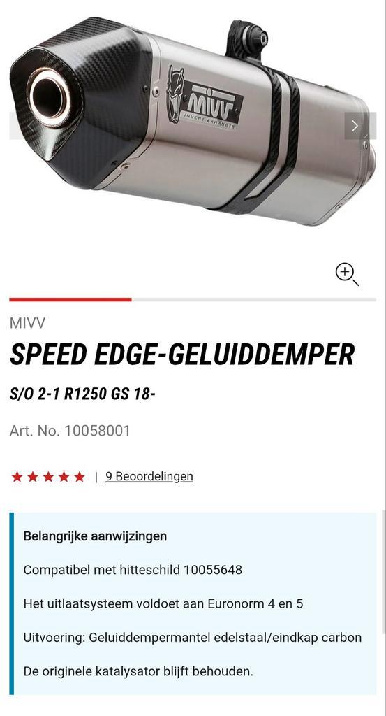 Mivv Speed Edge Uitlaatdemper R1250GS/Adventure, Motoren, Onderdelen | BMW, Ophalen of Verzenden