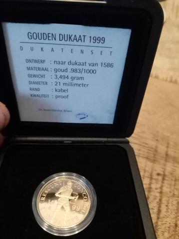 Gouden dukaat van Beatrix 1999 in cassette (goudprijs)  beschikbaar voor biedingen