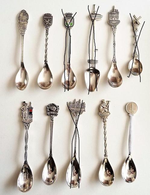 8 lepeltjes verschillend verzilverd vintage als nieuw, Huis en Inrichting, Keuken | Bestek, Zo goed als nieuw, Los bestek, Zilver