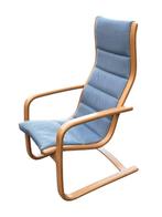 Vintage Fauteuil Yngve Ekström - Swedese - Lamello Design, Hout, Gebruikt, Vintage, 75 tot 100 cm