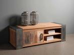 Tower Living Novara TV meubel  modern  industrieel teak, Huis en Inrichting, Ophalen, 100 tot 150 cm, Zo goed als nieuw, 25 tot 50 cm
