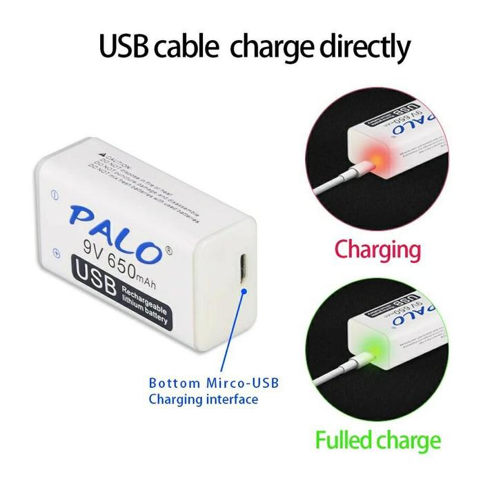 Te koop 9 volt blok batterij usb oplaadbare 9v micro usb nie, Audio, Tv en Foto, Accu's en Batterijen, Nieuw, Ophalen of Verzenden