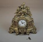 Bronzen pendule Frankrijk antieke klok ruiter te paard 1900, Ophalen of Verzenden