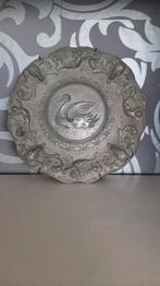 Mooi tinnen bord met zwaan, ca. 23 cm, Ophalen of Verzenden