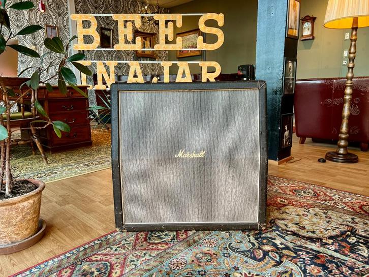 1967 - 1968 Marshall 1960A 4x12 pinstripe cabinet angled, Muziek en Instrumenten, Versterkers | Bas en Gitaar, Gebruikt, Gitaar