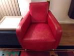 GRATIS Rode leren stoel, Huis en Inrichting, Fauteuils, Ophalen, Gebruikt, 50 tot 75 cm, Leer