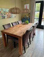 6 Eetkamerstoelen, Ophalen, Gebruikt, Bruin