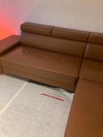 Comfortabele bruine PU lederen lounge hoekbank, Huis en Inrichting, Banken | Bankstellen, 250 tot 300 cm, Gebruikt, Hoekbank, Ophalen of Verzenden