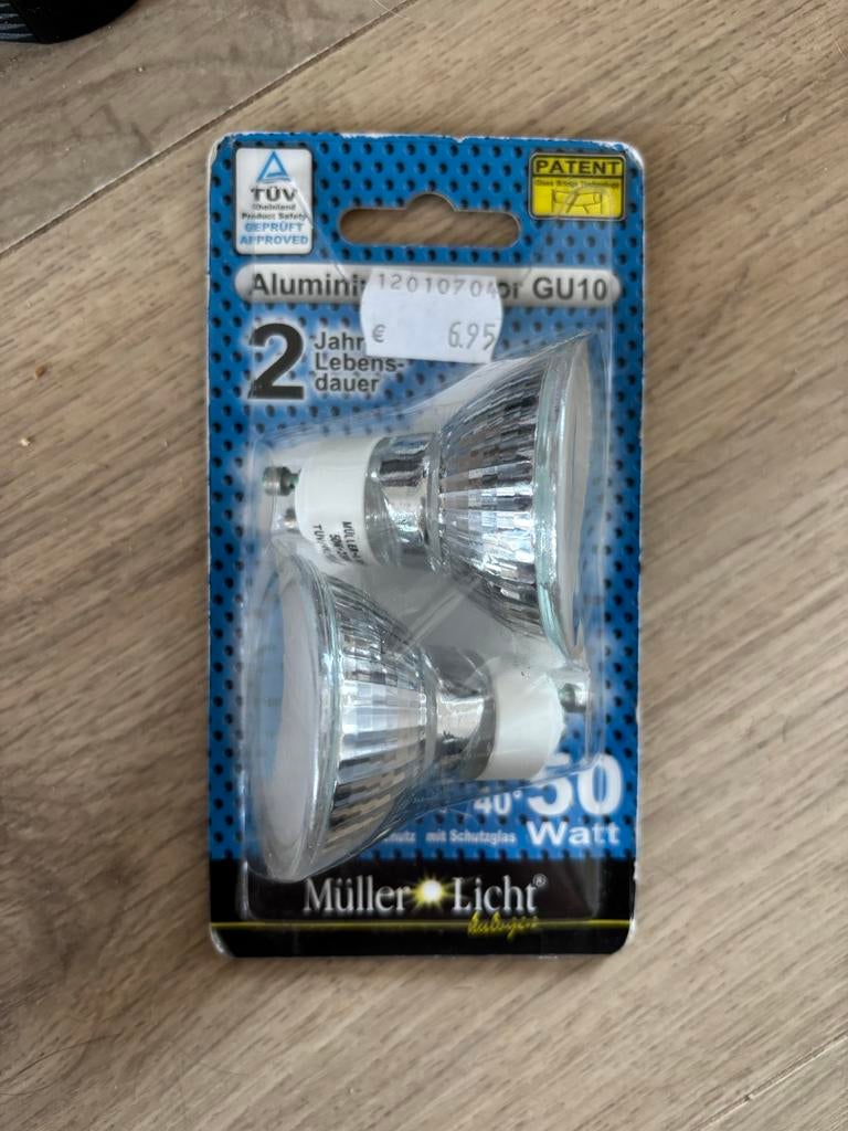 Lampen - Aluminiumreflector GU10 50W, 30 tot 60 watt, Soft of Flame, Halogeen (gloei)lamp, Nieuw