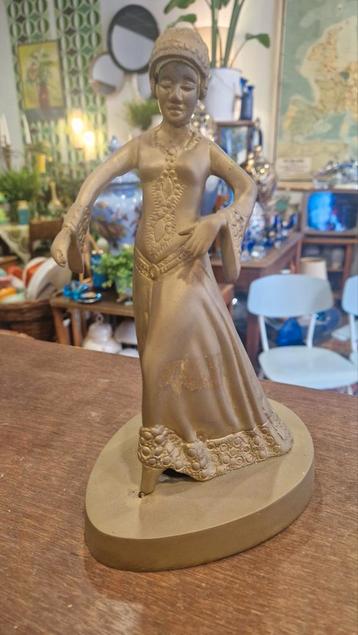 Art Deco Messing Dame Beeld - Vintage Stijlvol beschikbaar voor biedingen