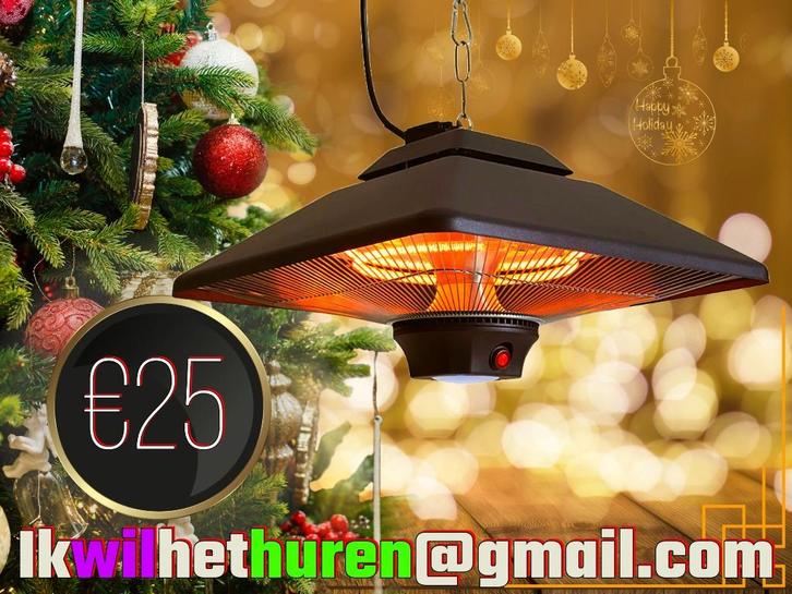 Kerst! Hangende heater tehuur + evt Party tent 6x3 etc., Hobby en Vrije tijd, Feestartikelen | Verhuur, Nieuw, Kerst of Sinterklaas