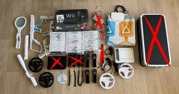 Nintendo Wii, 47 spellen, Spelcomputers en Games, Spelcomputers | Nintendo Wii, Zo goed als nieuw, Met games, Met stuurtje, Ophalen of Verzenden